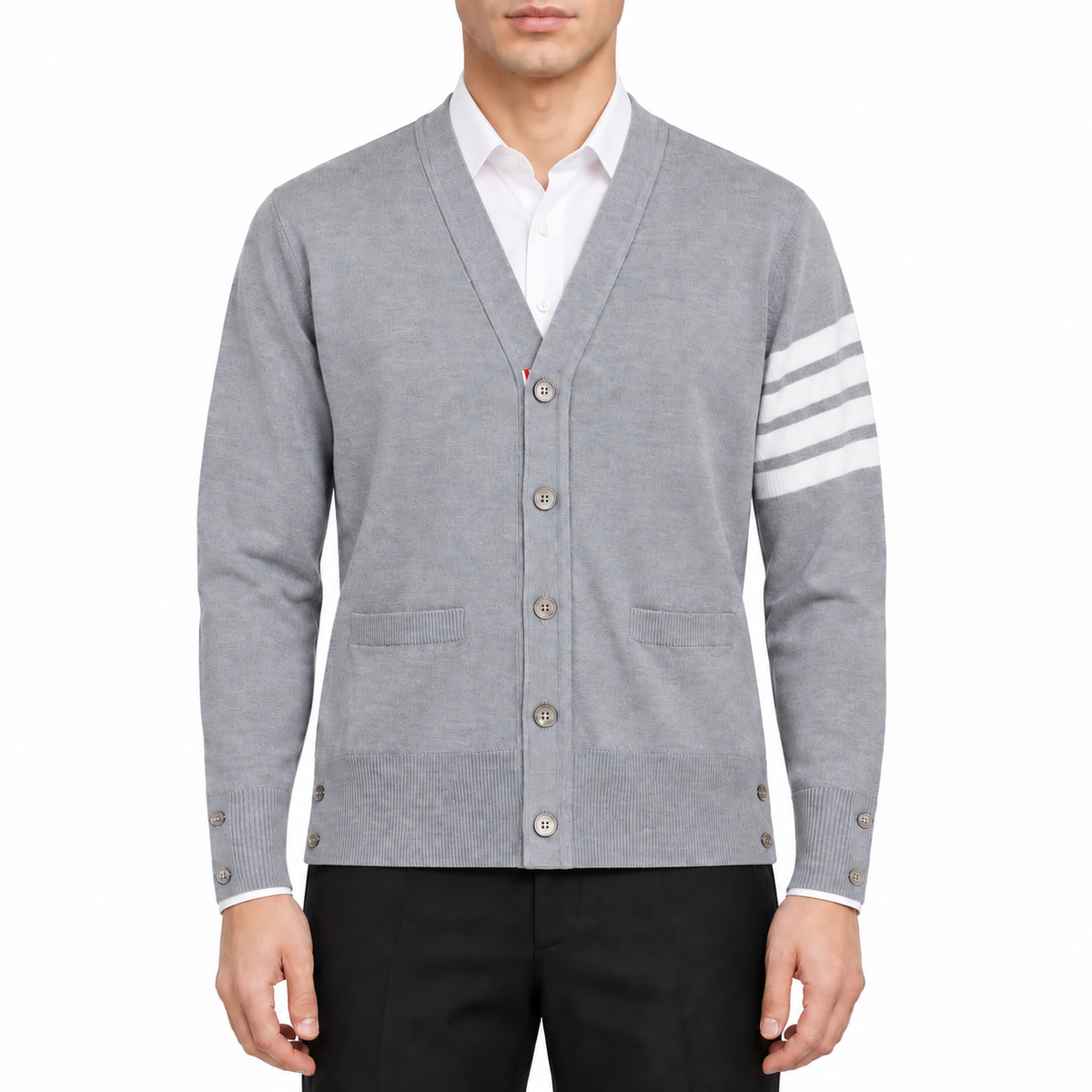 Unisex V-neck thin cardigan | Thom Browne