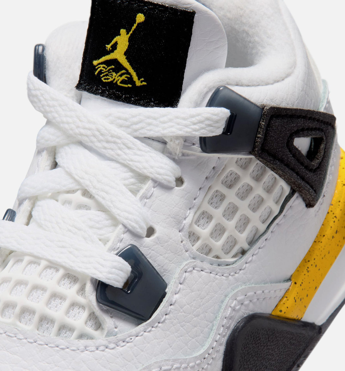 Air Jordan 4 Retro Rare Air Tour Yellow Infant & Toddler Sneakers - White/Dark Blue Grey/Black/Tour Yellow