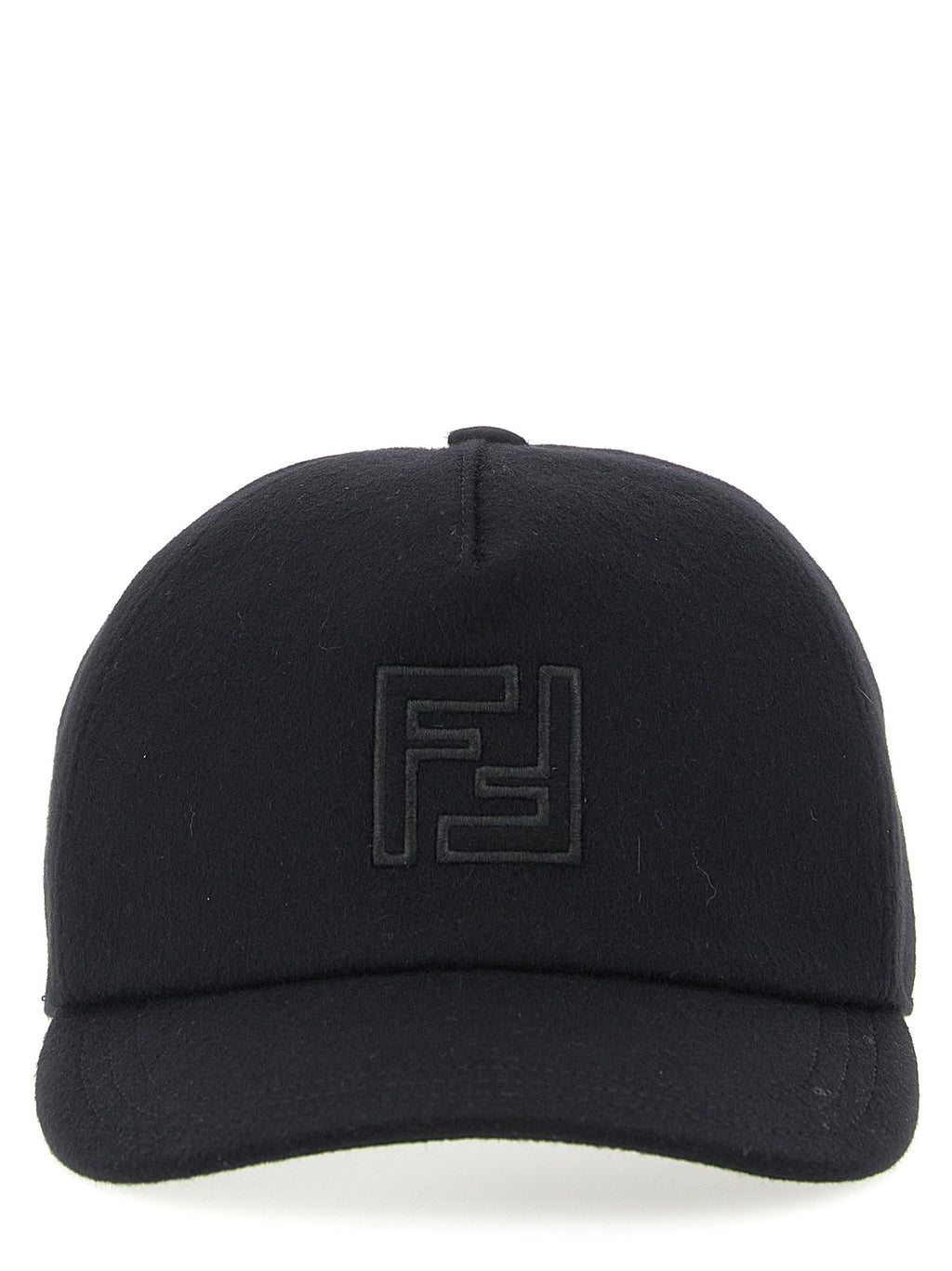 Fendi Black Wool Baseball Cap