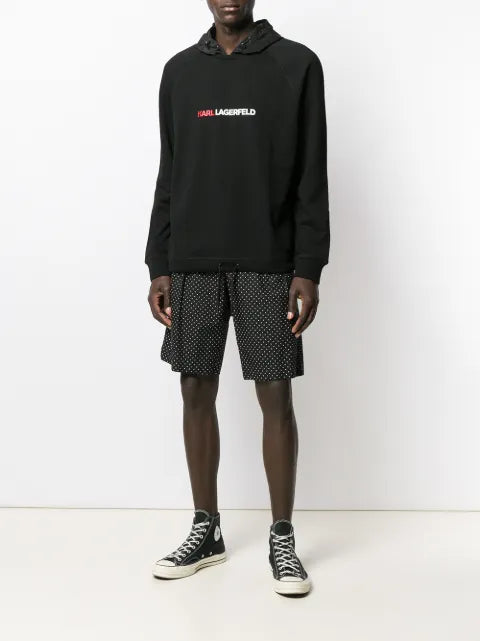 Karl Lagerfeld logo-tape zip-up hoodie