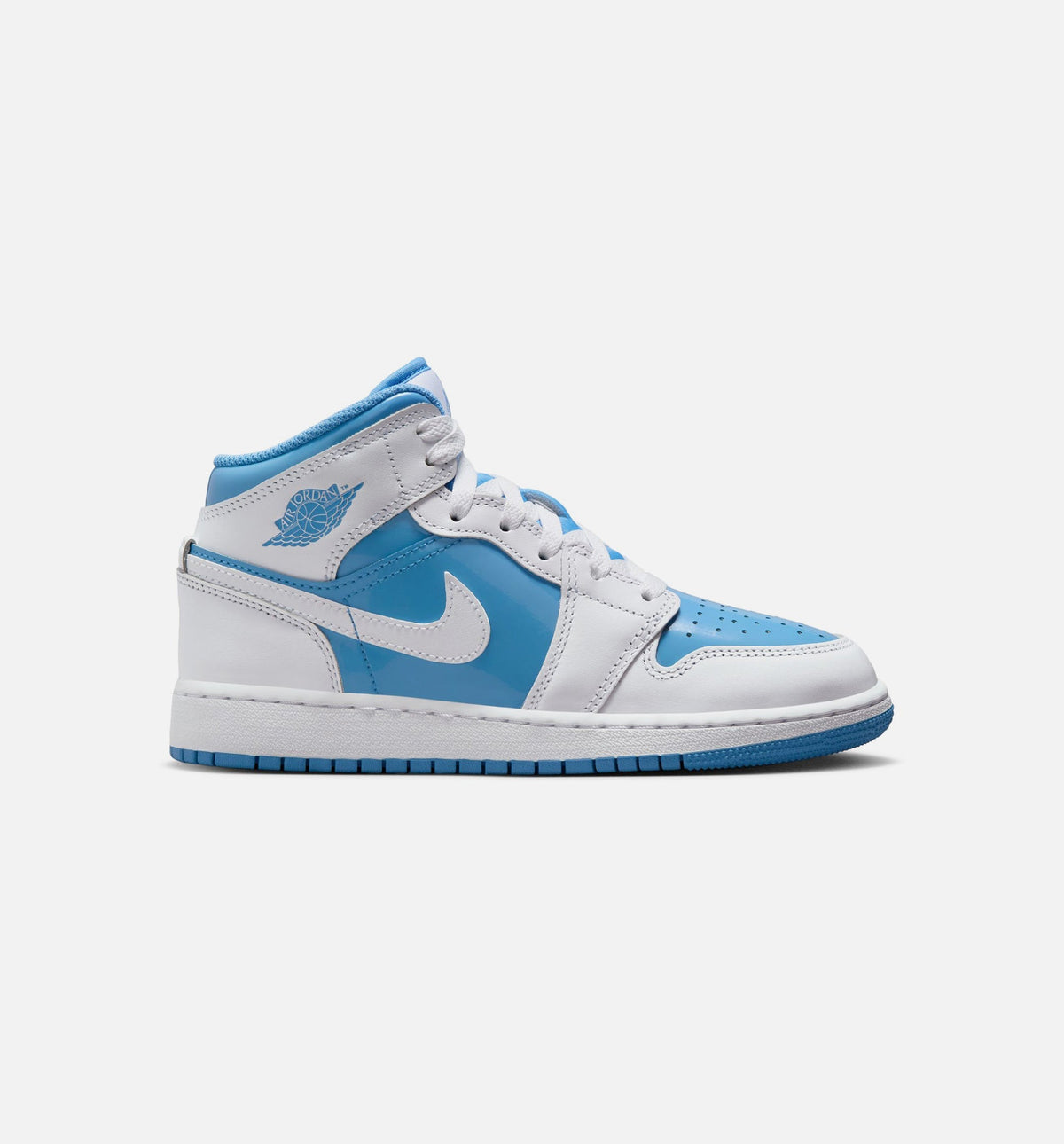 Air Jordan 1 Mid Legend Blue Grade School Sneakers - White / Legend Blue