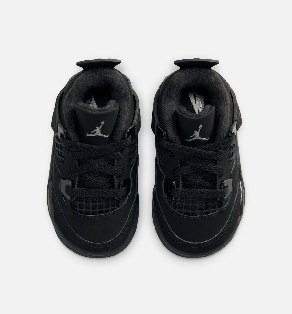 Air Jordan 4 Retro Black Cat | Infant/Toddler Lifestyle Shoe | Black/Dark Graphite