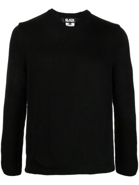 Black Comme Des Garçons crew-neck reversible jumper