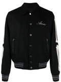 AMIRI Bones Varsity appliqué wool-blend bomber jacket