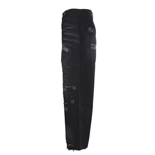 Acne Studios Patch‑Repair Distressed Wide‑Leg Jeans