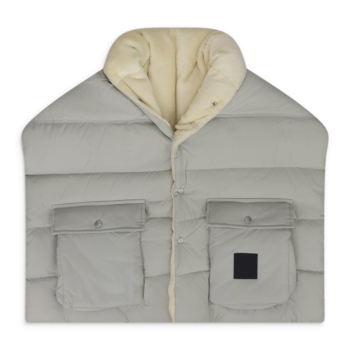 Grey Puff Down Mufler Gray
