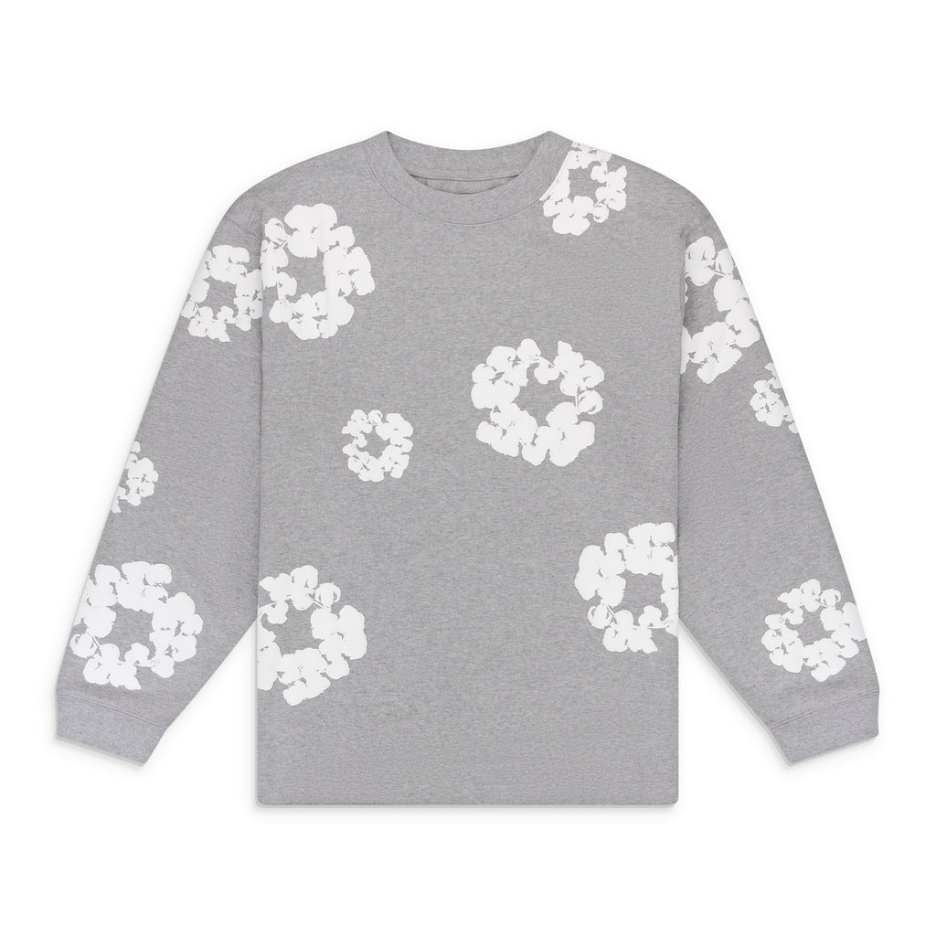 Grey Cotton Wreath Long Sleeve T-shirt