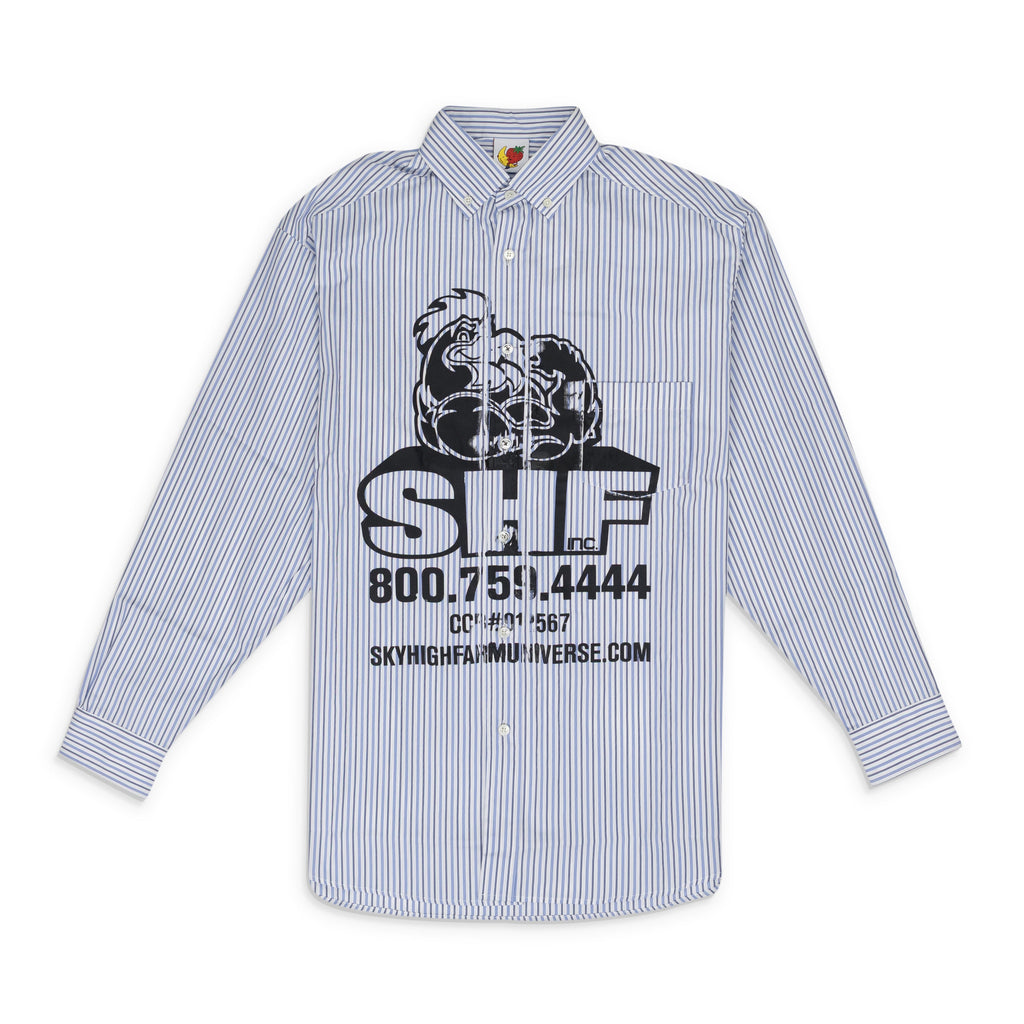 Blue Chicken Button Down Shirt