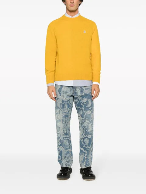 Undercover logo-patch wool jumper
