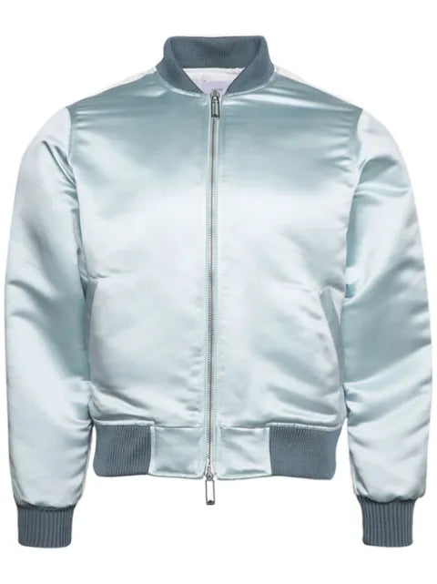 RHUDE logo-embroidered satin bomber jacket