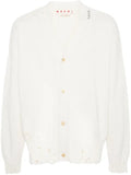 Marni dishevelled cotton cardigan with Marni Mending