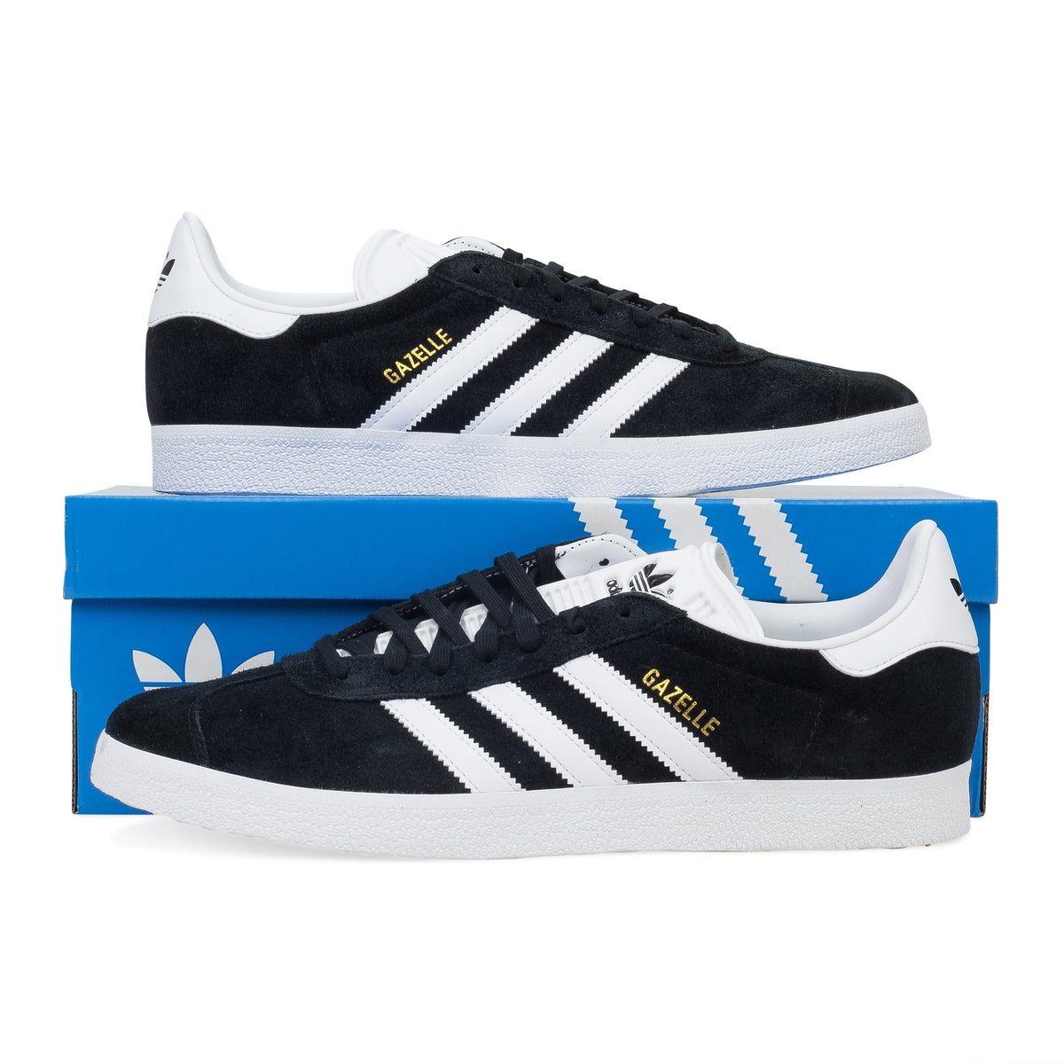 BLACK/WHITE/GOLD GAZELLE SNEAKERS