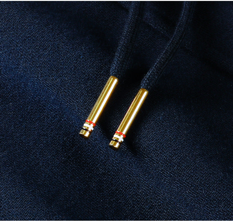 Thom Browne Style Athletic Cotton Shorts with Signature Four-Bar Detail