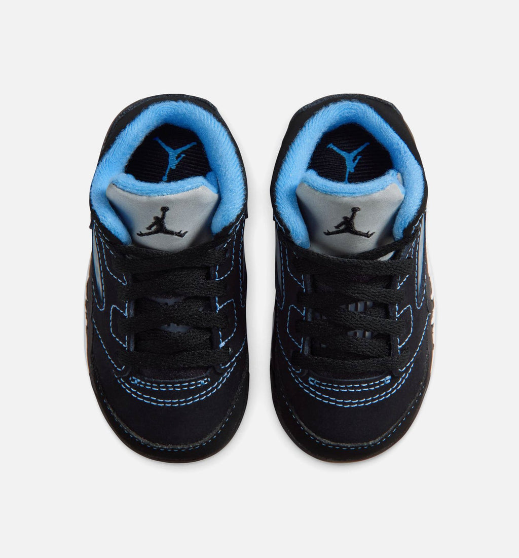Air Jordan 5 Retro Black Carolina Infant & Toddler Sneakers - Black/University Blue/White