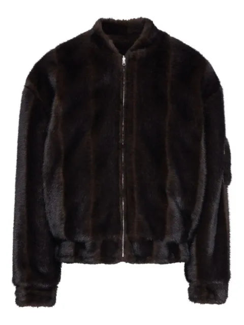 MM6 Maison Margiela faux-fur zip-front bomber jacket