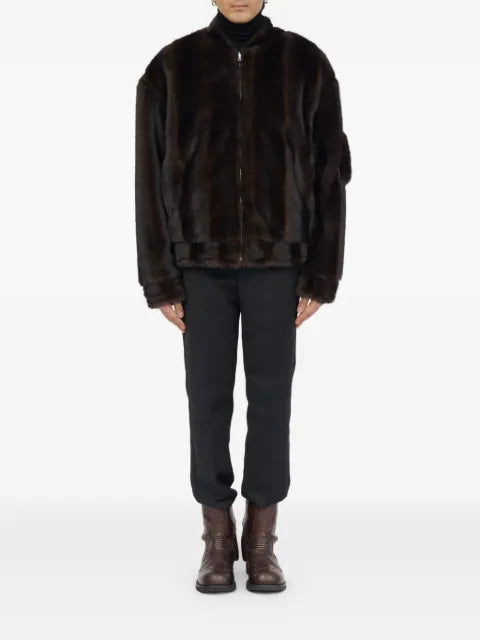 MM6 Maison Margiela faux-fur zip-front bomber jacket