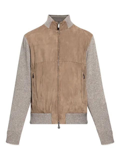 Paul & Shark suede wool-paneled bomber jacket