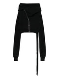 Rick Owens DRKSHDW draped zip-front asymmetrical hoodie