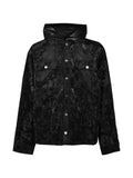 BREATH faux-leather hooded jacket