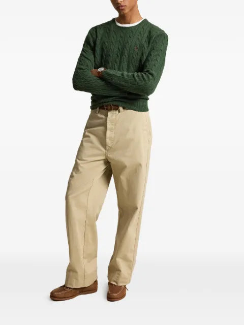 Polo Ralph Lauren Pony-embroidered cable-knit sweater