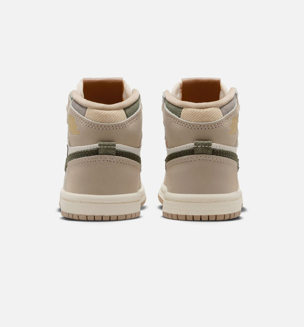 Air Jordan 1 Retro High OG Khaki Infant & Toddler Sneakers - Khaki/Sail/Coconut Milk/Cargo Khaki