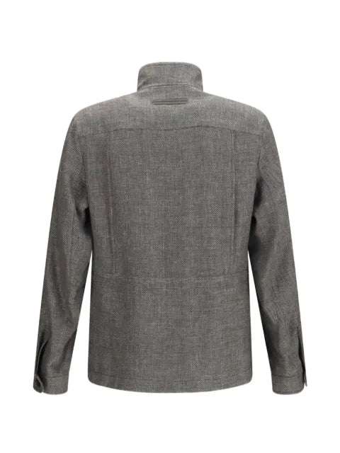 Zegna high-neck flap-pocket shirt jacket