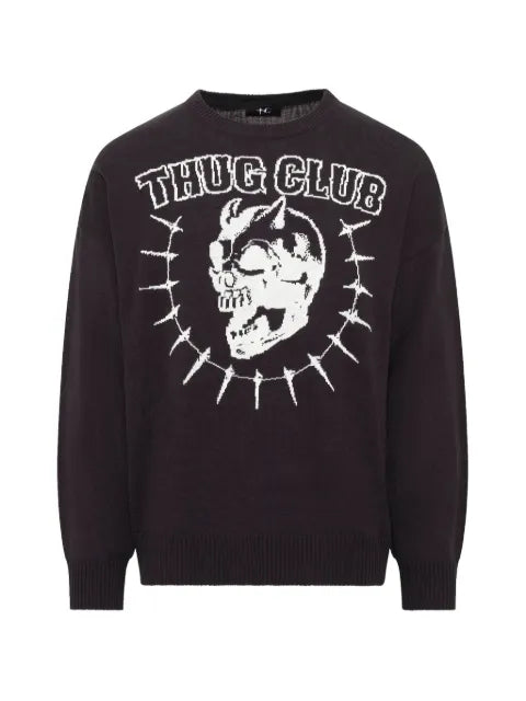 THUG CLUB TC Riding Skull knit sweater