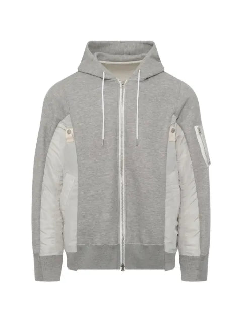 sacai hybrid paneled hoodie