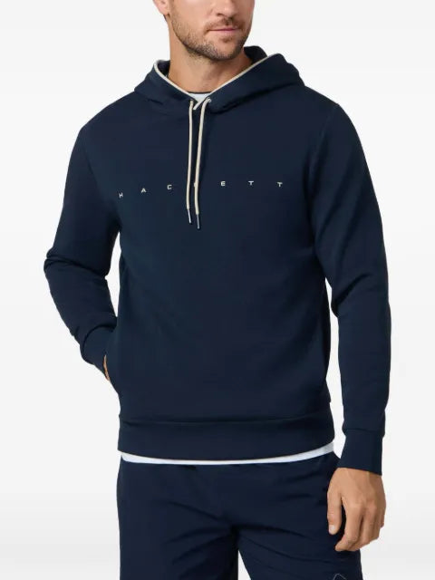 Hackett London logo-print interlock hoodie