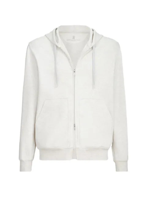 Brunello Cucinelli Techno cotton French terry double cloth hoodie with zipper