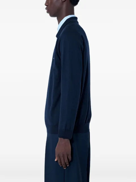 Miu Miu V-neck logo-patch sweater