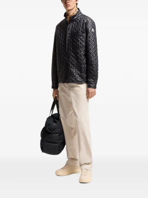 Moncler Cleorine geometric-quilted padded mid-length jacket