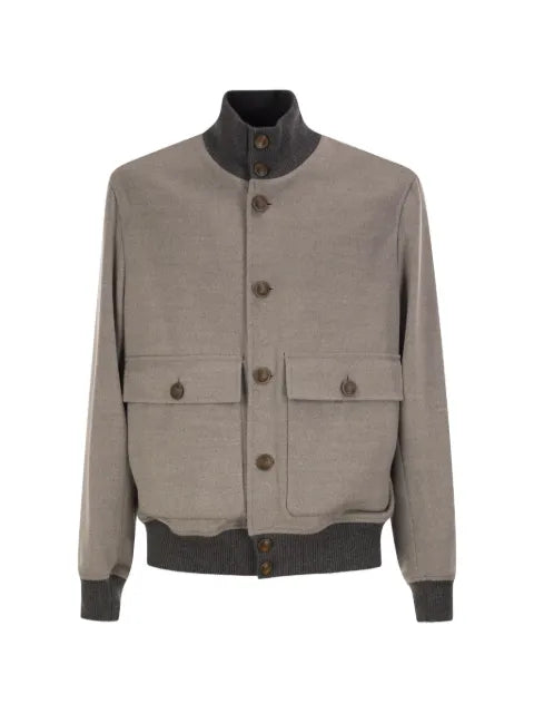 Brunello Cucinelli long-sleeve high-neck bomber jacket