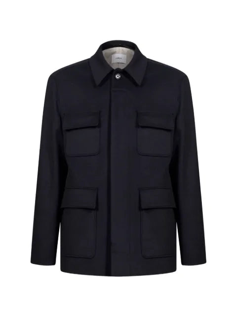 Lardini multi-pocket concealed-fastening jacket