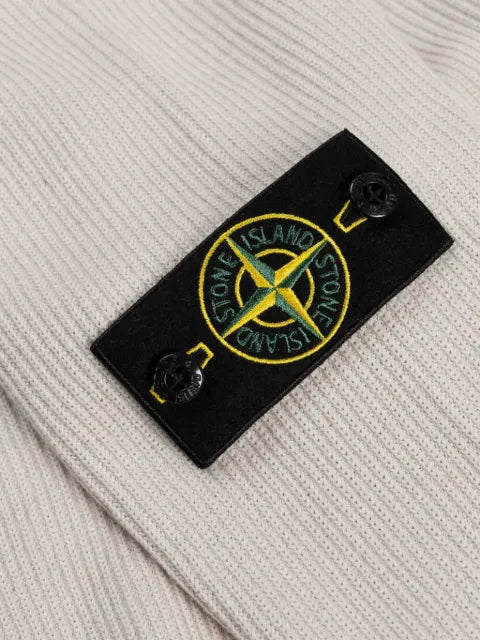 Stone Island logo-patch ribbed-knit sweater