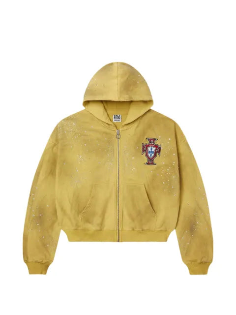 Vale Forever Sun Custered distressed logo-patch hoodie