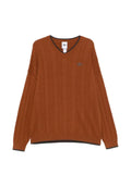 adidas cable-knit V-neck sweater