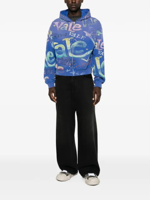 Vale stud-embellished logo-print hoodie