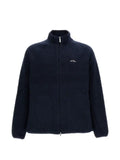 Les Deux fleece-texture logo-patch jacket