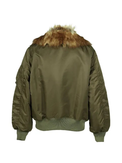 KAMIYA  faux-fur collar flight jacket