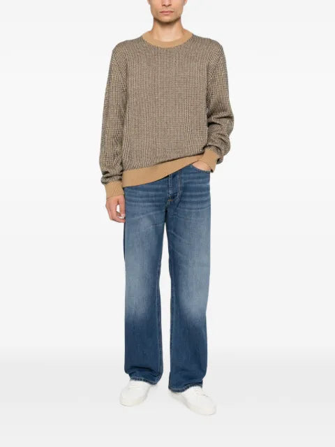 Calvin Klein micro-patterned crew-neck sweater