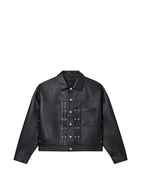 Purple Brand stud-embellished leather jacket