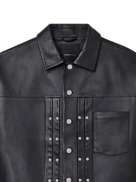 Purple Brand stud-embellished leather jacket