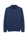 Boggi Milano full-zip jumper in merino-wool Cashwool® mouliné