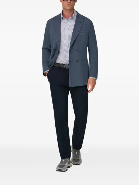 Boggi Milano Brooklyn double-breasted micro patterned blazer in cotton and wool