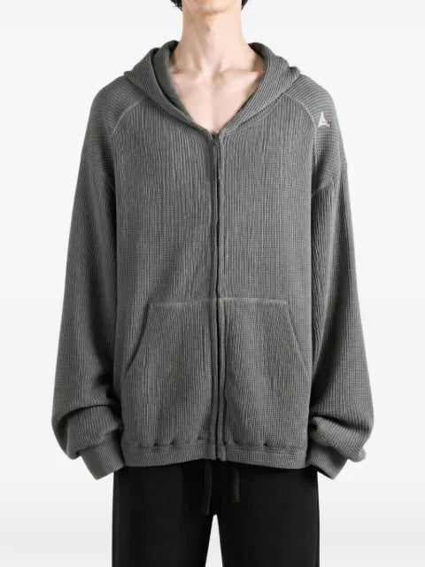 ROA Bee Sun waffle-knit zip-up hoodie