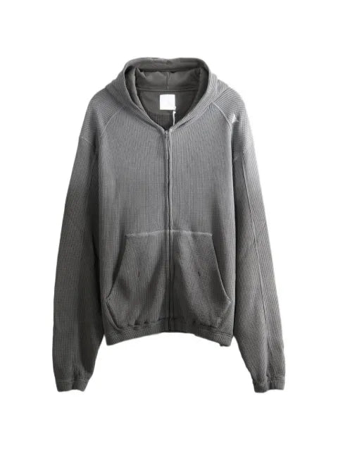ROA Bee Sun waffle-knit zip-up hoodie