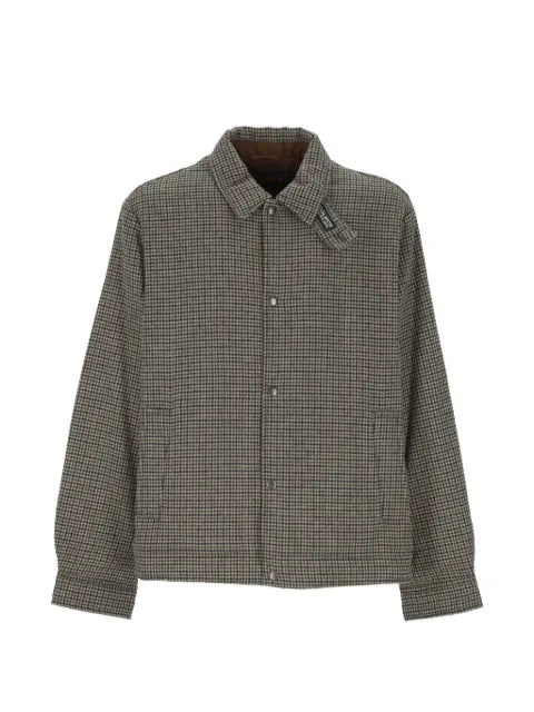 Woolrich houndstooth-pattern snap-fastening jacket