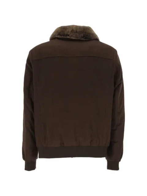 ON THE BUND fur-collar bomber jacket