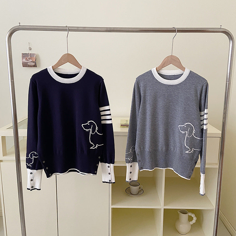 Thom Browne Women's Dog Pattern Pullover Sweater